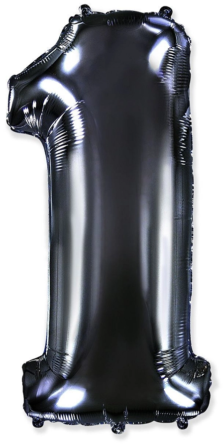 Balón foliový číslice ČERNÁ - BLACK 102 cm - 1