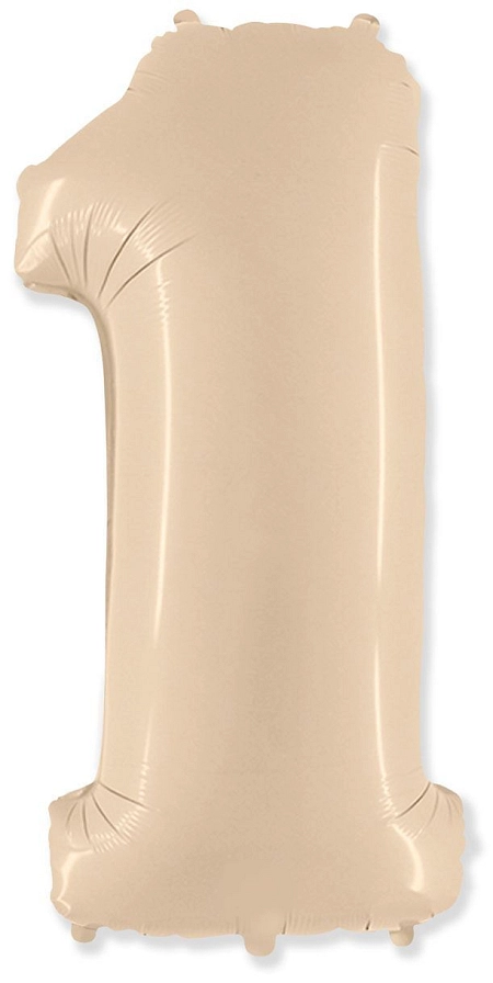 Balón foliový číslice KRÉMOVÁ  - 102 cm - 1