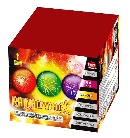 OHŇOSTROJ - BATERIE VÝMETNIC RAINBOW BOX 64 RAN  6/1