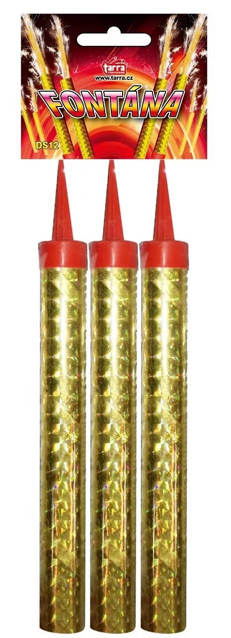 PÁRTY FONTÁNA na dort 12 cm - ZLATÁ - 3 ks 4/40/3