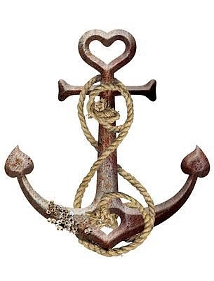 Dekorace námořní kotva - 50 x 55cm