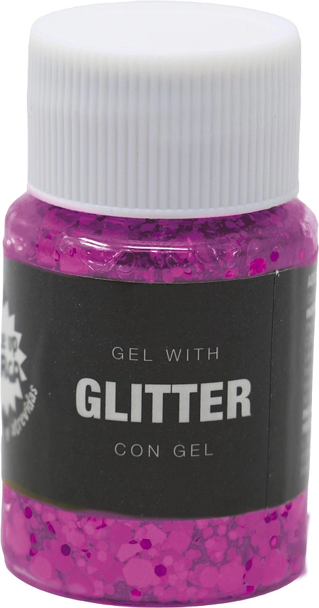 Gelové třpytky růžové na obličej - 20 g