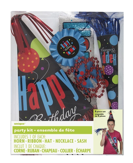 PARTY SADA - NAROZENINOVÁ ČERNÁ / PÁNSKÁ - 5 ks