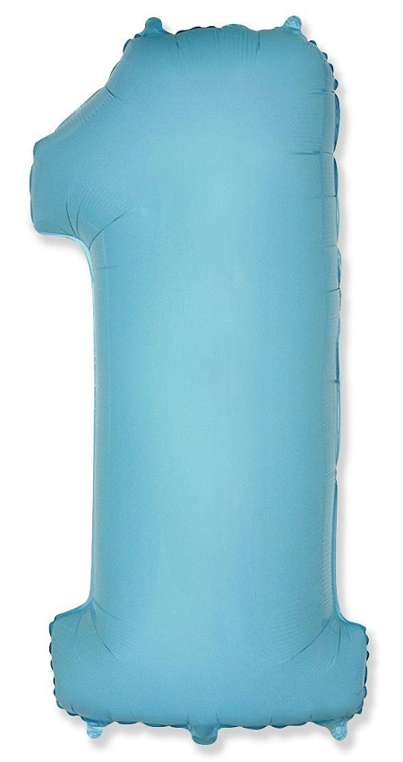 Balón foliový číslice  SVĚTLE MODRÁ 102 cm - 1