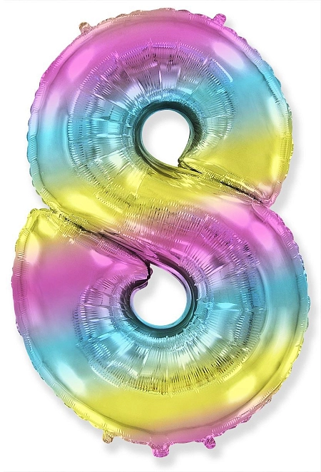 Balón foliový číslice DUHOVÁ 102 cm - 8