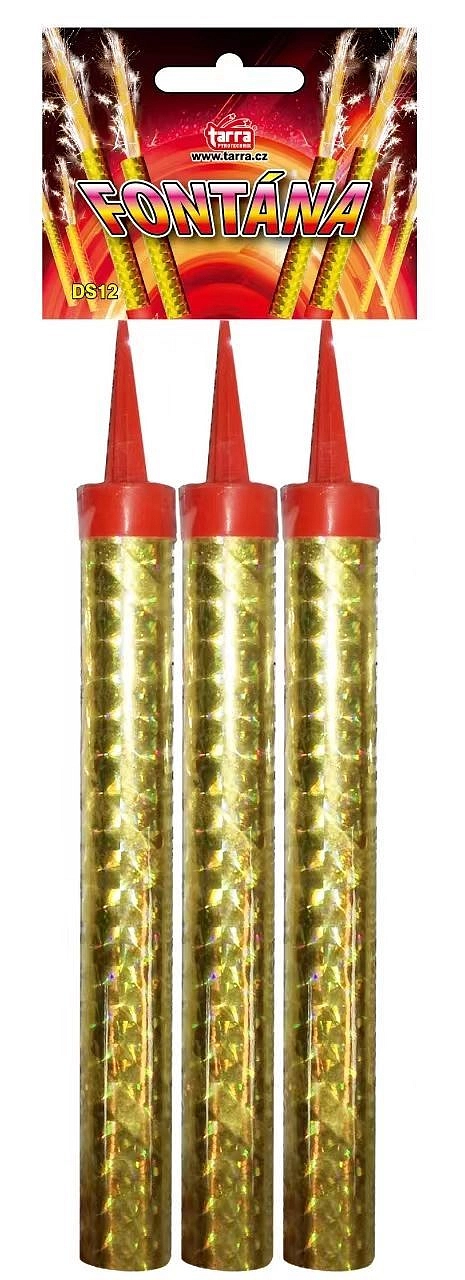 PÁRTY FONTÁNA na dort 12 cm - ZLATÁ - 3 ks 4/40/3