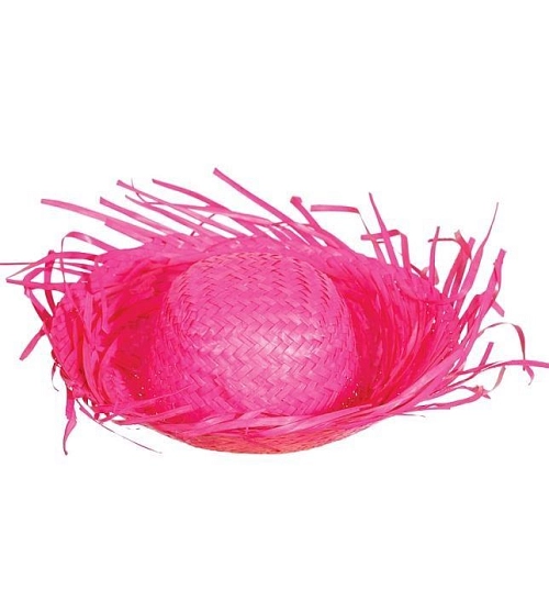 Slaměný klobouk - slamák - růžový