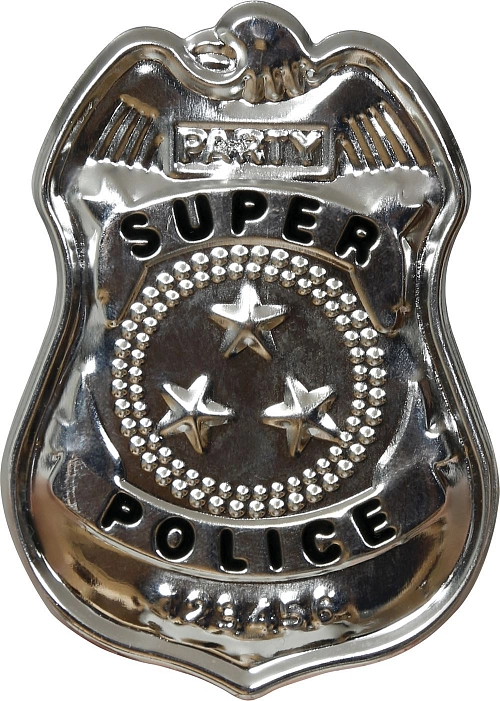 Policejní odznak - stříbrný - Policie - 7 cm