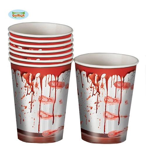 Papírové kelímky krev - Halloween - 6 ks - 240 ml