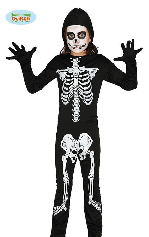 Dětský kostým Kostlivec - vel.10-12 let - Halloween