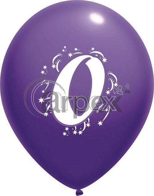 BALÓNKY POTISK ČÍSLA - 0 , 3ks v bal. 25cm