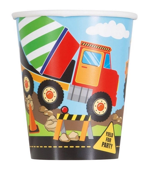 Papírové párty kelímky Stavba - staveniště - 270 ml - 8 ks