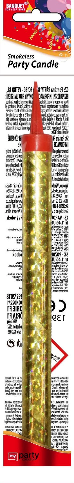 PÁRTY FONTÁNA Smokelles Party Candle 18 cm-60 sec., 4/90/1
