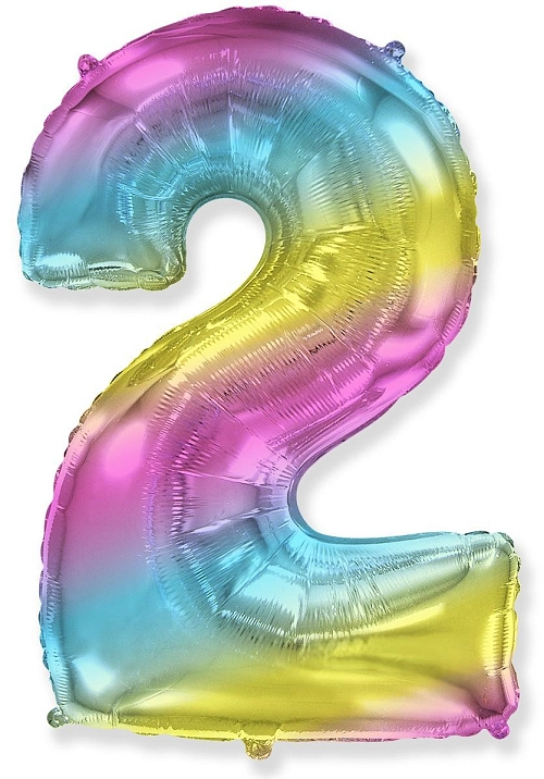 Balón foliový číslice DUHOVÁ 102 cm - 2