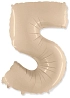 Balón foliový číslice KRÉMOVÁ  - 102 cm - 5