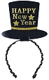 Čelenka klobouček - zlatý - HAPPY New Year - Silvestr
