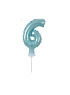 Balón foliový číslice - 6 - TYRKYSOVÁ - TIFFANY 12,5 cm s držákem