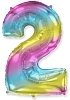 Balón foliový číslice DUHOVÁ 102 cm - 2