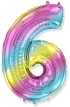 Balón foliový číslice DUHOVÁ 102 cm - 6