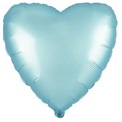 Balón foliový 45 cm Srdce PASTELOVÉ MODRÉ - Valentýn / Svatba