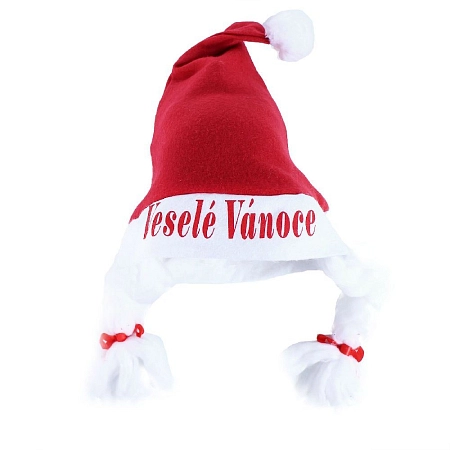 Čepice vánoční s copy - Veselé Vánoce