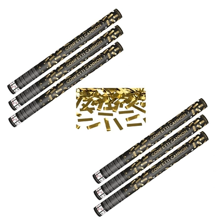 SADA Konfety 60cm ZLATÉ METALICKÉ - Silvestr - 6 ks