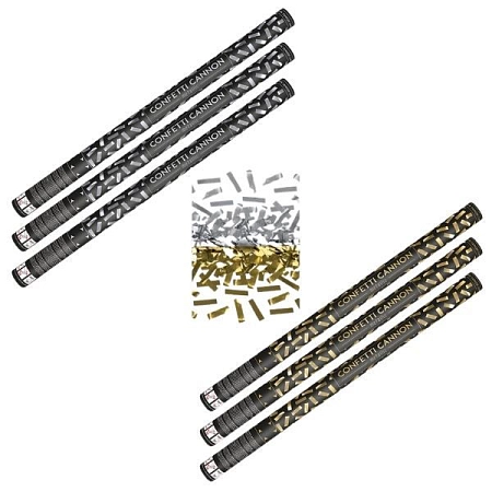 SADA Konfety 80 cm ZLATÉ - STŘÍBRNÉ metalické - Silvestr - 6 ks