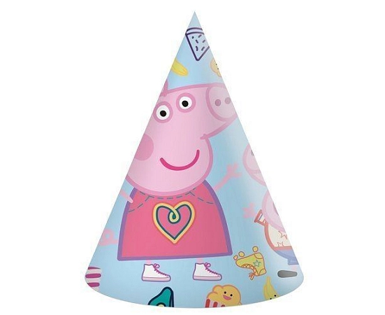 Papírové kloboučky prasátko Pepina - Peppa Pig - 6 ks