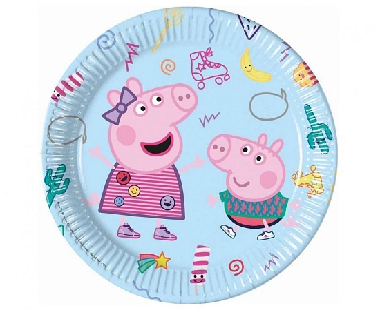 Papírové talíře prasátko Pepina - Peppa Pig - 23 cm - 8 ks