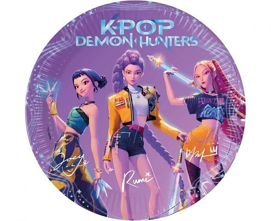 Papírové talíře K-POP DEMON HUNTERS - 23 cm - 8 ks