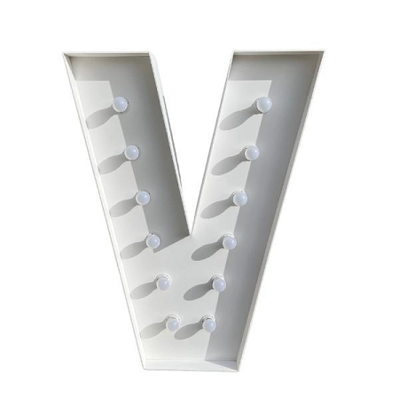 Dekorace - svítící písmeno - V - pronájem