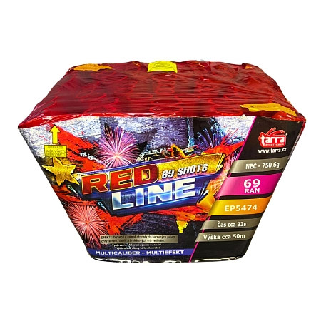 Ohňostroj -  BATERIE VÝMETNIC RED LINE 69 RAN  4x1