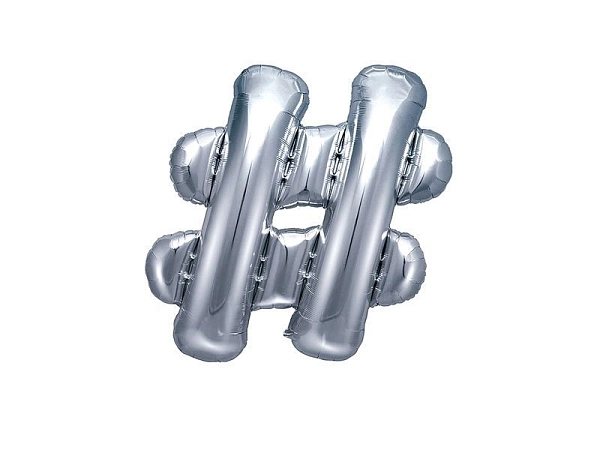 Balónek fóliový # Znak STŘÍBRNÝ - SILVER 35 cm (NELZE PLNIT HELIEM)