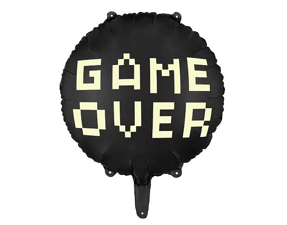 Balón foliový s nápisem GAME OVER - Game - Rozlučka se svobodou - Pixel Minecraft- 45 cm