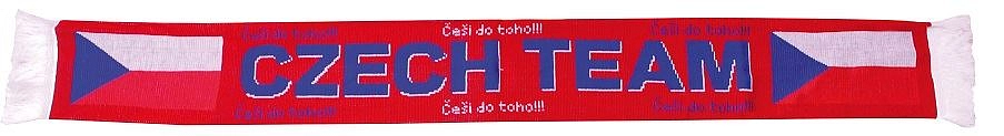 Šála pletená - hokej - Czech Team - ČR fanoušek - 130 x 28 cm