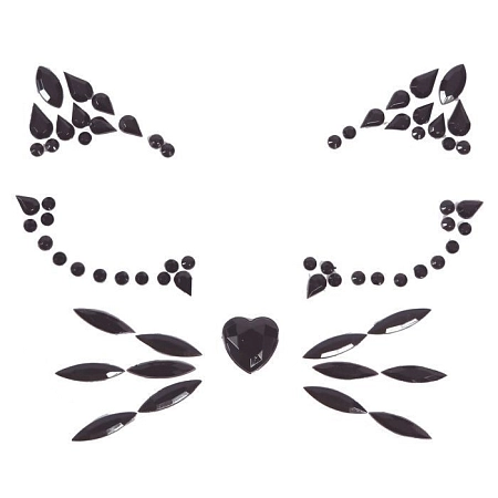 Nalepovací kamínky na obličej - Kočka - kočička - Halloween