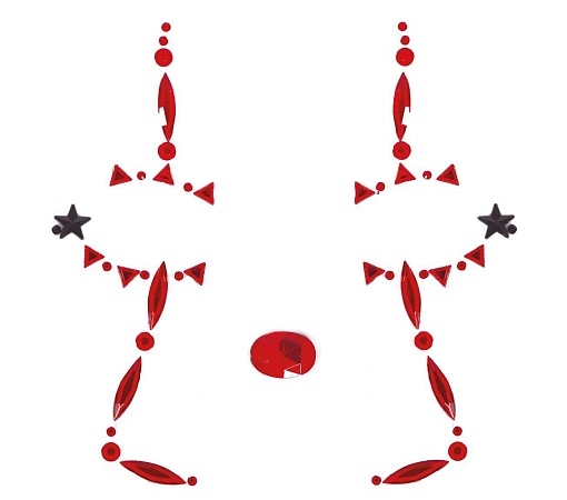 Nalepovací kamínky na obličej - Klaun - Halloween