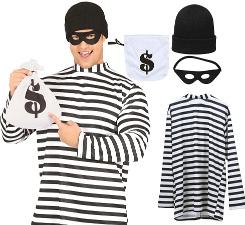 Kostým vězeň - trestanec - zločinec - vel. L - unisex