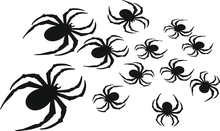 Dekorace pavouci - čarodějnice - Halloween - 12 ks