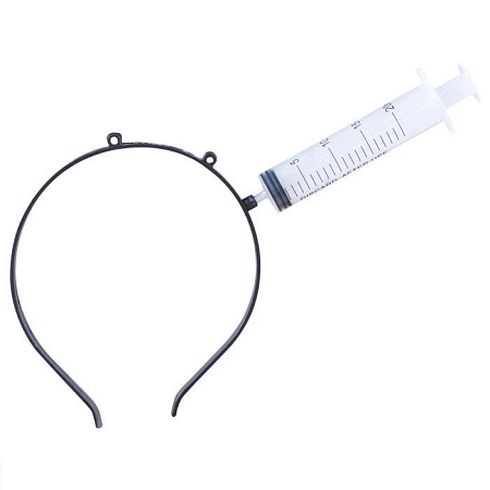 Injekční stříkačka v hlavě čelenka - Halloween