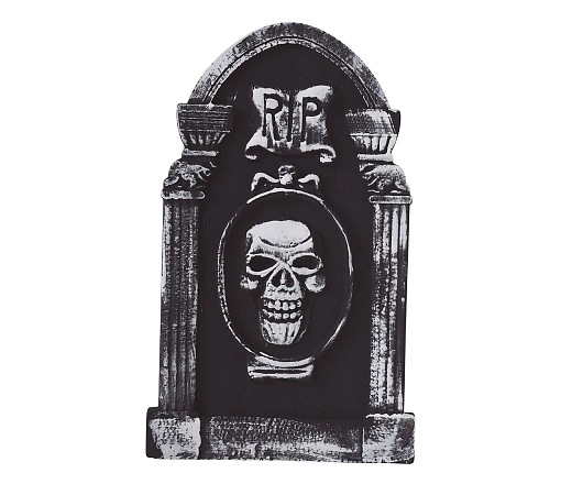 Náhrobek - RIP s lebkou - odpočívej v pokoji - 50 x 30 cm - HALLOWEEN