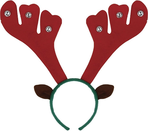 Vánoční čelenka Sobí rohy s rolničkami - Vánoce