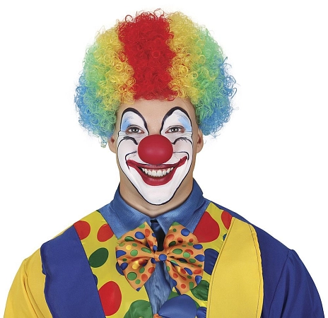 Kudrnatá barevná AFRO paruka - klaun - šašek