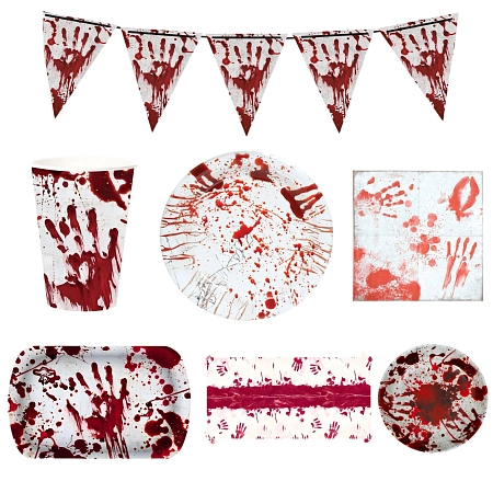 Mega párty sada – Krvavé otisky (Halloween) - 12 osob
