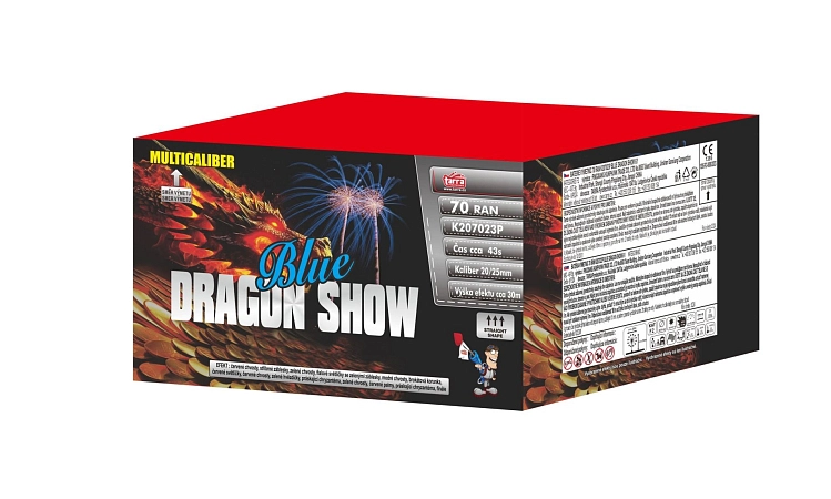 OHŇOSTROJ  - BATERIE VÝMETNIC BLUE DRAGON SHOW  70 RAN 6x1