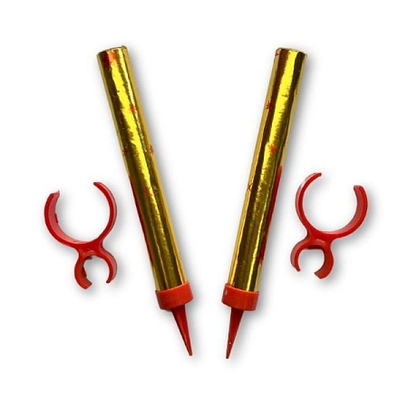 PÁRTY FONTÁNA na dort 12cm + držák na láhev - 2 ks - zlatá 4/100/1