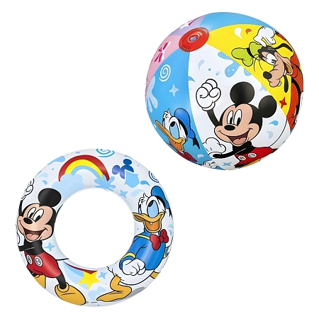Sada nafukovací kruh a míč  Myšák - Mickey  Mouse - 2 ks