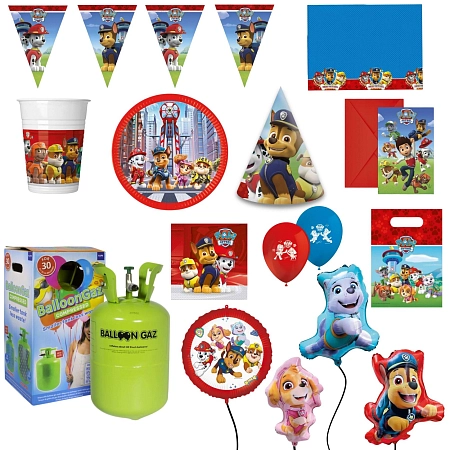 Dětská narozeninová sada Tlapková Patrola - Paw Patrol s balónky a heliem - 10 osob