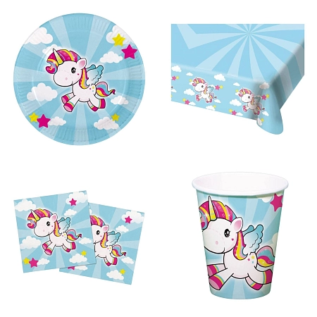Dětská narozeninová sada Jednorožec  -  Unicorn - 10 osob