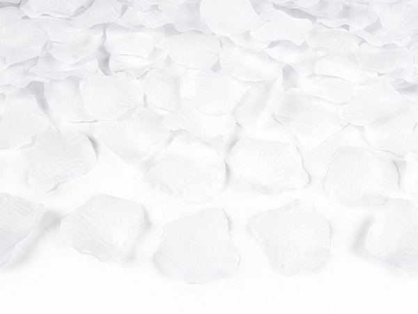 Okvětní lístky růží textilní - bílé 100 ks